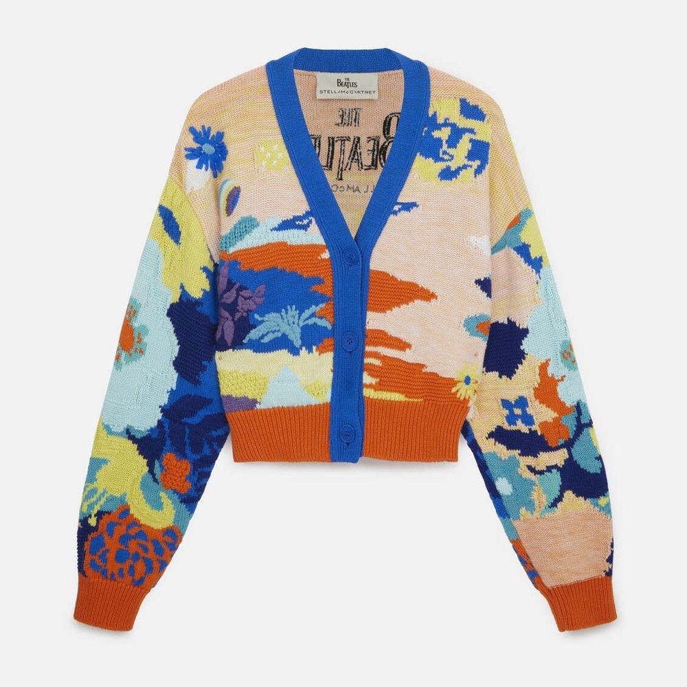 NWOT STELLA MCCARTNEY The Beatles Get Back Cropped Intarsia Cardigan $1,395 M - Picture 3 of 11
